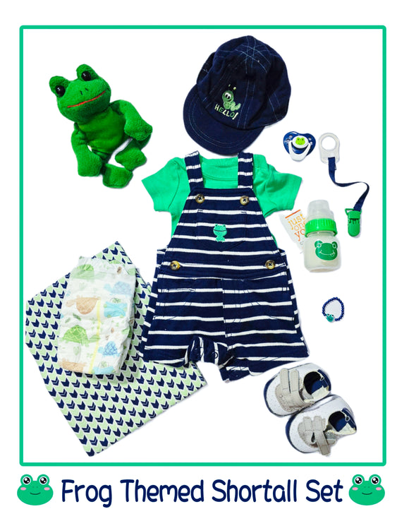 Frog Themed Outfit With Matching Accessories For Reborn And Silicone Baby Dolls 