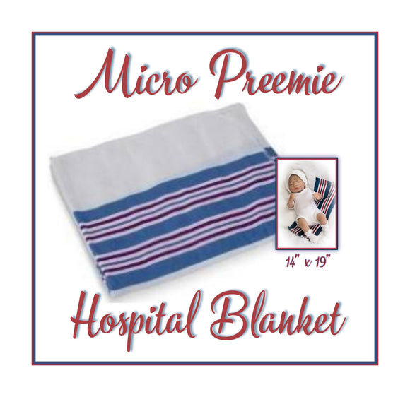 MICRO PREEMIE Pink & Blue Hospital Baby Receiving Blanket