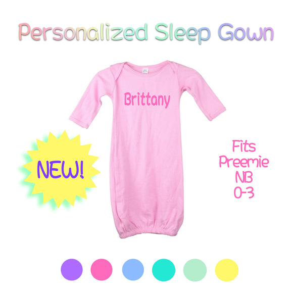 Personalized Reborn Or Silicone Pink Name Sleep Gown