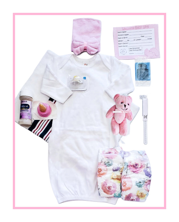 11pc Reborn Baby Girl Hospital GOWN Set!