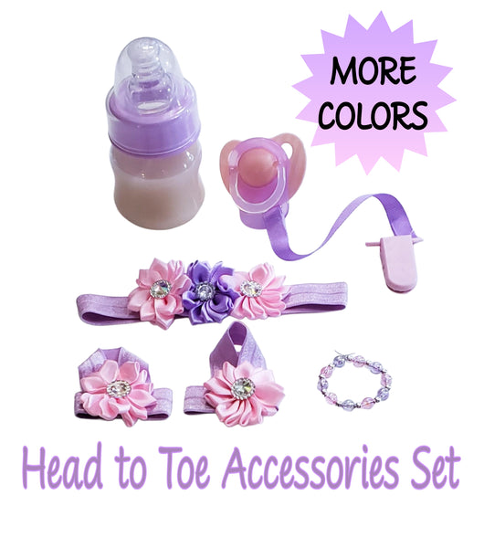 Reborn Baby Girl Head To Toe Accessories Set. TheRebornAccsShop