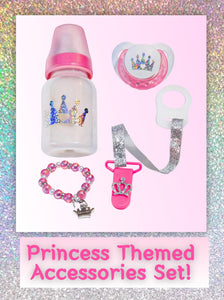 Pink 4oz Princess Reborn or Silicone Baby Accessories Set!