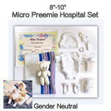 WHITE 8-10" Micro Preemie Hospital Set For Reborn Or Silicone Baby Dolls!