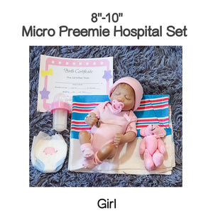 PINK 8-10" Micro Preemie Hospital Set For Reborn Or Silicone Baby Dolls!