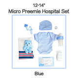 BLUE 12-14" Micro Preemie Hospital Set For Reborn Or Silicone Baby Dolls!