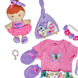 NB Butterfly Themed Outfit w/Matching Accessories Gift Set For Reborns & Silicone Baby Dolls
