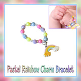 Pastel Rainbow Beaded Reborn/Silicone Baby Doll Charm Bracelet
