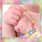 Pastel Rainbow Beaded Reborn/Silicone Baby Doll Charm Bracelet