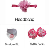 NB Floral Dress w/Matching Accessories Set For Reborns & Silicone Baby Dolls