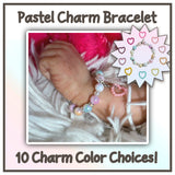 Pastel Rainbow Beaded Charm Bracelet
