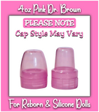 Pink Sealed 4oz Dr. Brown Bottle w/No Hole Nipple
