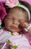 8-10 Inch Micropreemie Rose Themed Onesie w/Matching Accs Set For Lifelike Baby Dolls!