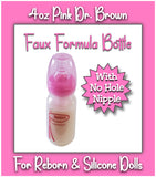 Pink Sealed 4oz Dr. Brown Bottle w/No Hole Nipple